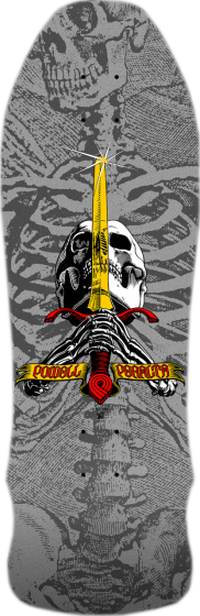 Powell & Peralta GeeGah Skull and Sword Silver Deck...