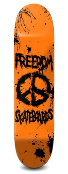 Freedom Skateboards "Peace Paint" Deck neon orange
