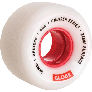Globe Bruiser Cruiser Wheels White Red 55mm 88a
