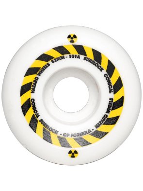 Hazard Wheels Sign CP+: Conical Surelock White Wheels 52mm 101a