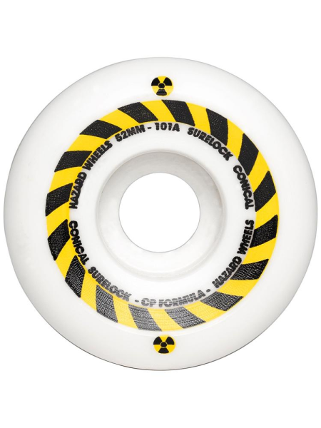 Hazard Wheels Sign CP+: Conical Surelock White Wheels 54mm 101a