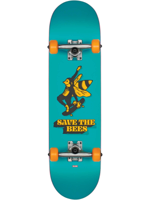 Globe Kids Save The Bees Mid Blue Komplett Skateboard 7.6