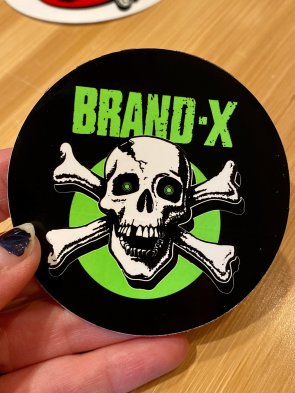 Brand X Knucklehead sticker 3" black/green