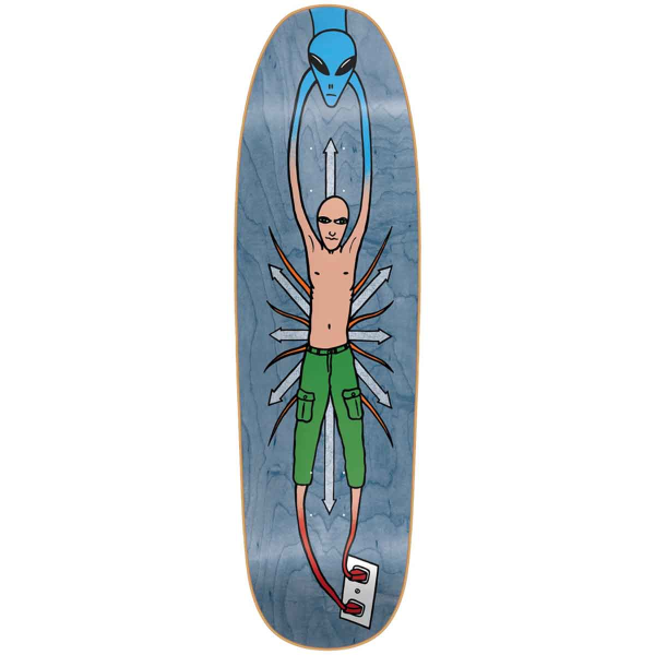 New Deal Skateboards Vallely Alien Screenprinted Blue Veneer Deck 9.18