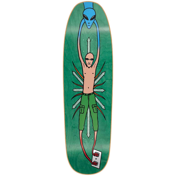 New Deal Skateboards Vallely Alien Screenprinted Green Veneer Deck 9.18