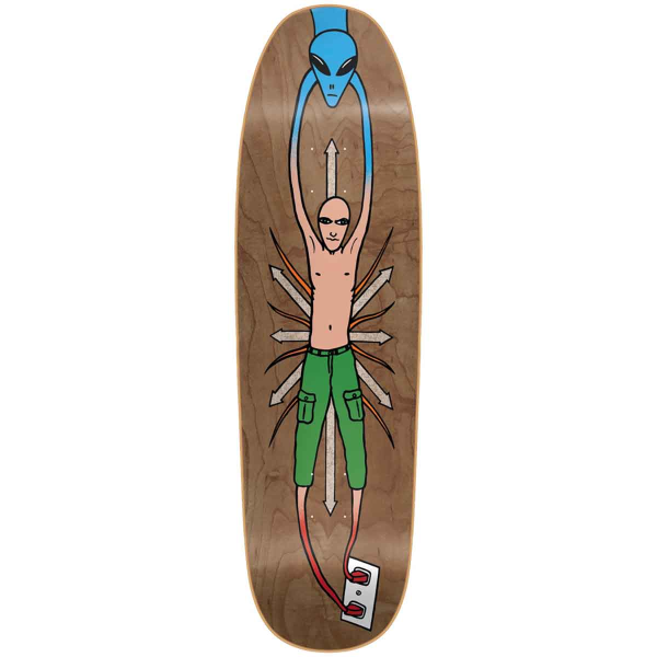 New Deal Skateboards Vallely Alien Screenprinted Brown Veneer Deck 9.18