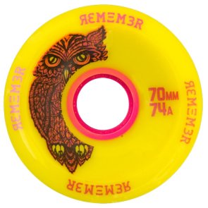 Remember Collective Hoot Wheels 70mm Yellow 74a