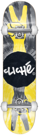 Cliche Peace Yellow/Black Complete Skateboard 8"