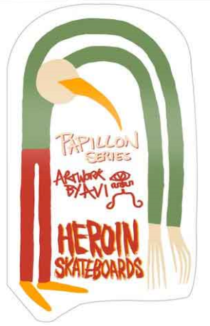 Heroin Skateboards Tom Day Papillon Sticker