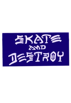 Thrasher Magazine Skate & Destroy sticker medium blue