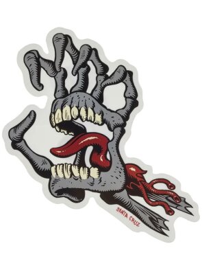 Santa Cruz bone Hand Sticker grey 3.75"