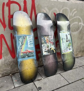 INCLU Skateboards "Cars" shaped deck 8.76"