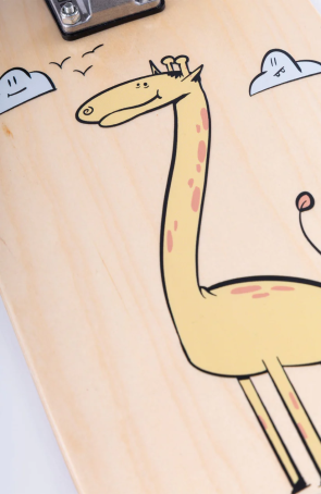 LITTLE LEMON LOOMI Corkgrip Kids Cruiser Complete Skateboard Giraffe 24.75"