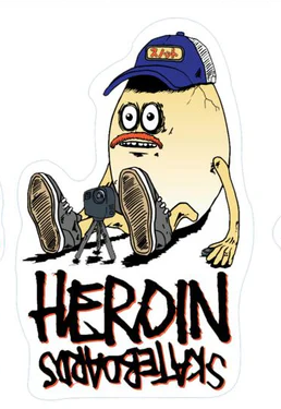 Heroin Skateboards Bail Gun Gary 4 Sticker