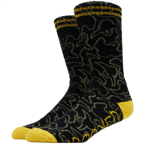 Krooked Skateboards Multi Birds Socks Black/Olive