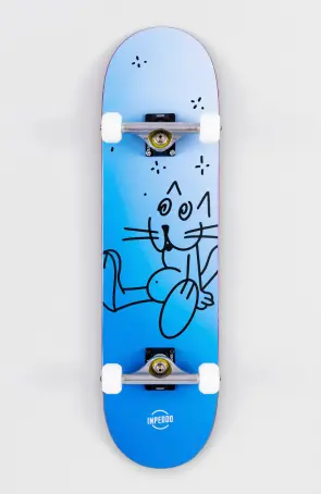 Inpeddo Skateboards Booze Cat Blue Mid Size Complete...