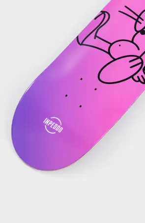 Inpeddo Skateboards Booze Cat Pink Mid Size deck 8"