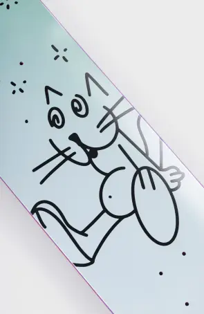 Inpeddo Skateboards Booze Cat Grey Mid Size deck 7.75"