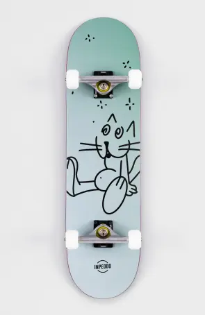 Inpeddo Skateboards Booze Cat Grey Mid Size Complete...