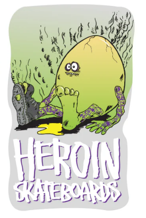 Heroin Skateboards Craig Questions Rotten Wide Boy Sticker