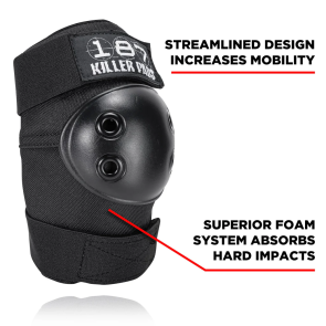 187 Killer Pads Junior Elbow Pads Black