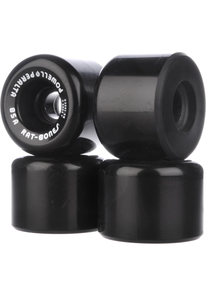 Pack De 4 Roues Powell Rat Bones – 60mm, Noir, 85A – Pour Skateboard