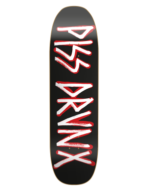 Piss Drunx Skateboards Paint Logo Shaped Deck 8.75"
