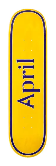 April Skateboards OG Logo Yellow Purple deck 8.38"