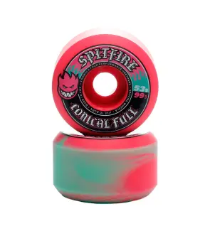 Spitfire Formula 4 Conical Full Pink/Teal Swirl Wheels...