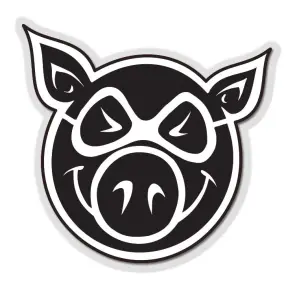 Pig Wheels Pig Head Sticker Large 8"