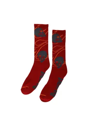 Creature Skateboards Spiral Skull Crew Socks Burgundy