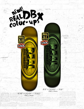 Real Skatebards DBX Color-Ups Oval Yellow Full Shape deck...