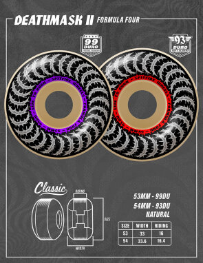 Spitfire Wheels Formula 4 Classic Deathmask II 53mm 99a