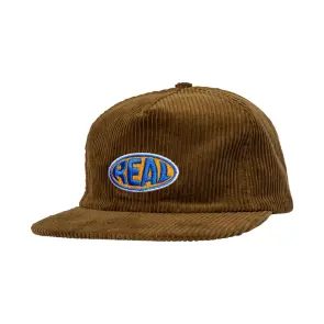 Real Skateboards Bubble Oval Snapback Hat Brown
