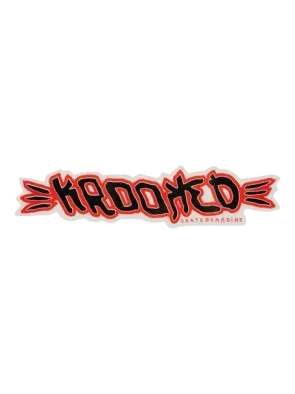 Krooked Skateboards brush sticker 10" red