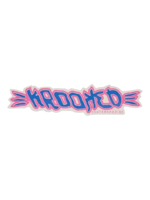 Krooked Skateboards brush sticker 10" pink